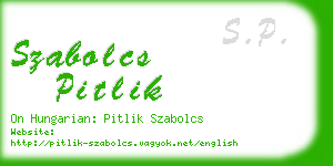 szabolcs pitlik business card